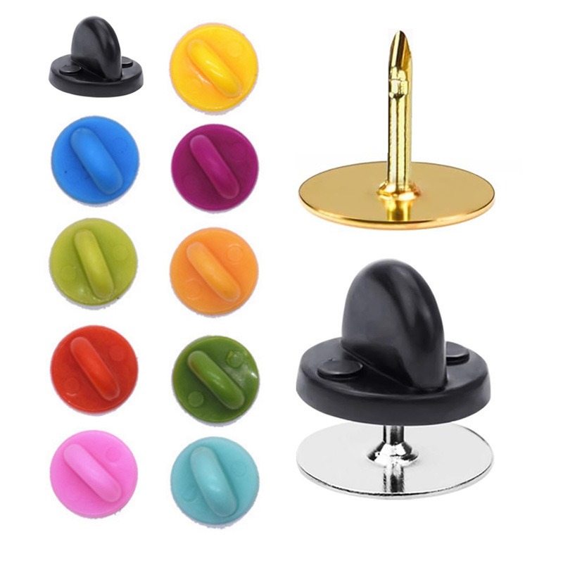 彩色塑胶帽蝴蝶帽刺马塞PVC蝴蝶扣胸针徽章扣橡胶蝴蝶帽 diy配件