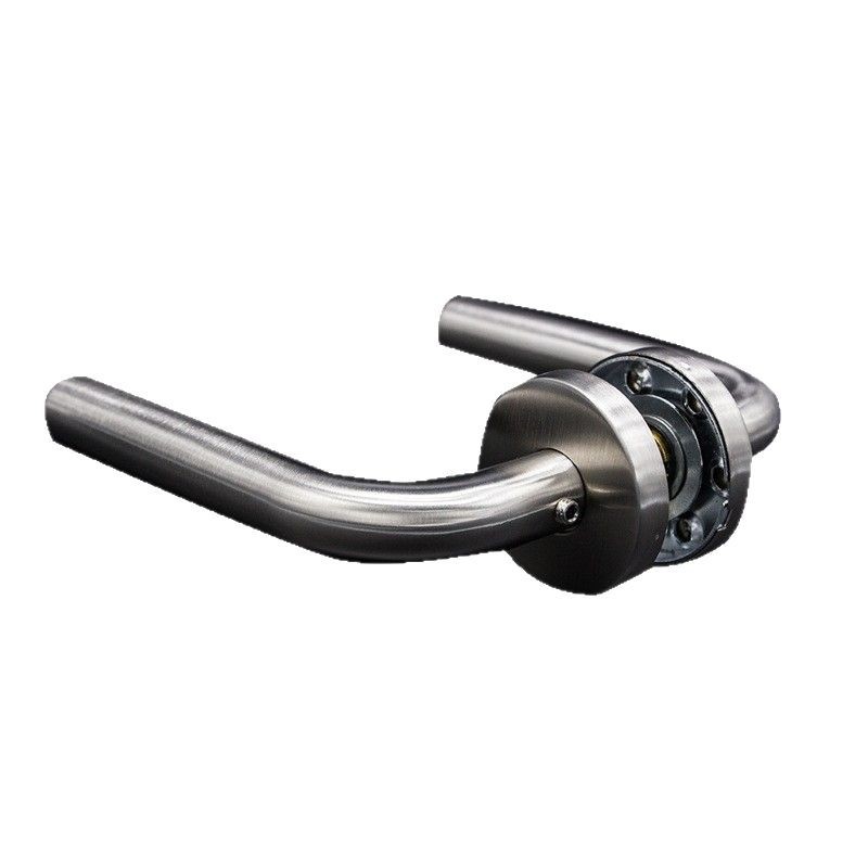Estándar europeo mango de bloqueo de fuego acero inoxidable 304 tapa redonda una sola manija de curva cerradura dividida puerta de baño puerta de acceso manija