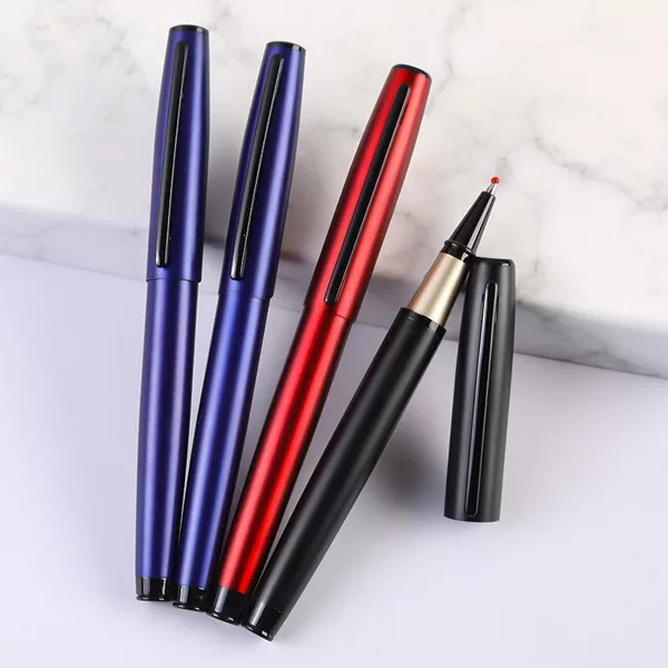 Black matte metal ballpoint pens, wholesale, suitable for business meetings and as gifts, with logo printing available