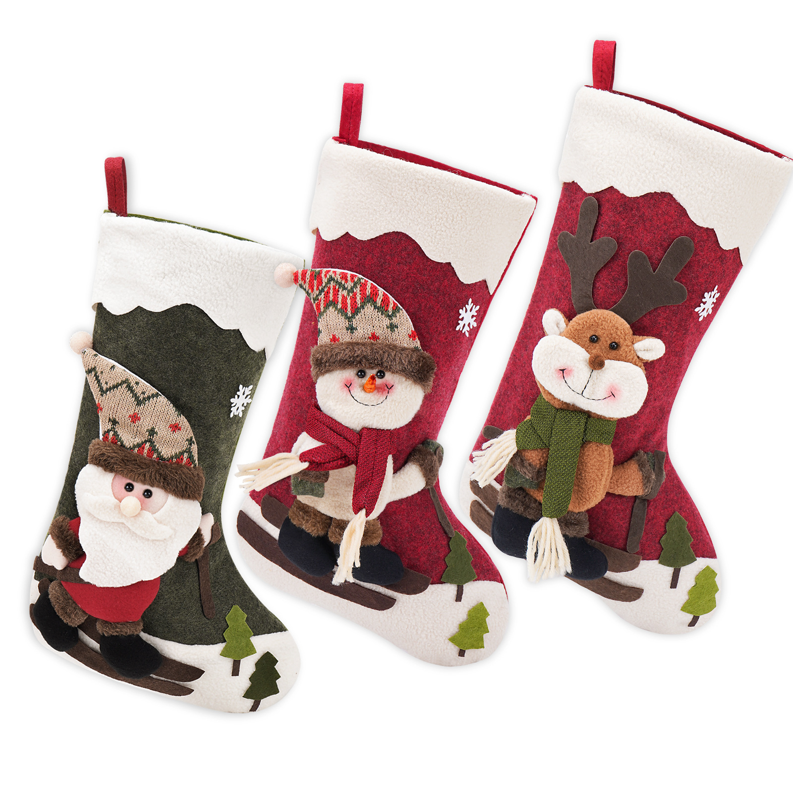Calcetines de Navidad Santa muñeco de nieve alce calcetines de Navidad bolsa de regalo de Navidad bolsa de dulces decoraciones de árbol de Navidad