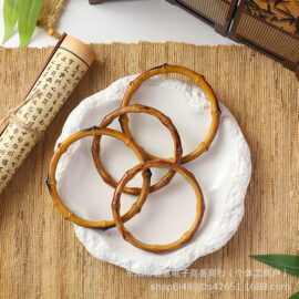 中秋节仿竹挂圈挂环新中式花艺手提圆环门挂diy材料复合竹圈手柄
