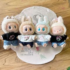 僅衣服】POPMART拉布布掛件公仔衣服盲盒LABUBU着替黑白愛心T套裝