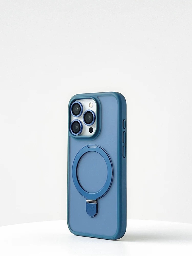 Coque magnétique givrée avec protection objectif pour iphone_voghion.com