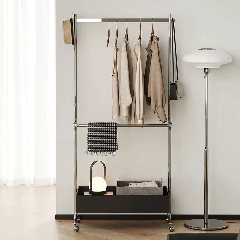 Винтажная вешалка для одежды для спальни, простая металлическая подвижная вешалка для очистки воздуха для гостиной, вешалка для одежды во французском стиле