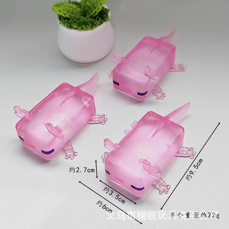 Игрушка slime «аксолотль» для сжатия, наполняемая мальтозой, мягкая антистресс, с блёстками, разные цвета