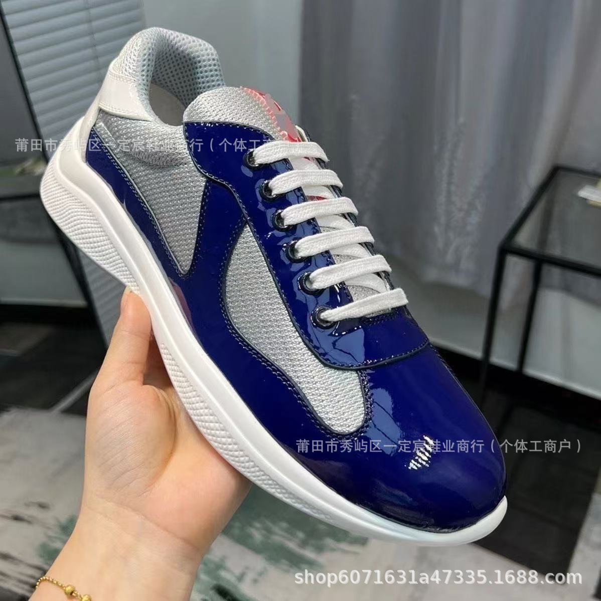 European and American Foreign Trade Spot Cross-Border Popular P Brand Original Box Men's Casual Shoes Mesh Patent Breathable Fashion Personality Shoes