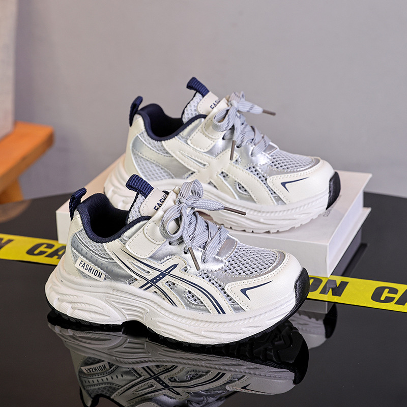 Zapatos deportivos de malla para niños 2026 primavera y verano nuevos zapatos de papá para niños velcro antideslizante zapatos casuales para niños image 7