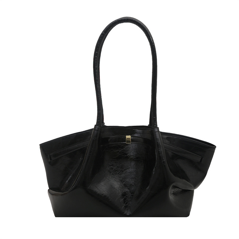 Bolsos de gran capacidad para mujer verano todo fósforo 2025 nuevo bolso de axila de un solo hombro de nicho de ocio bolso de viaje plisado