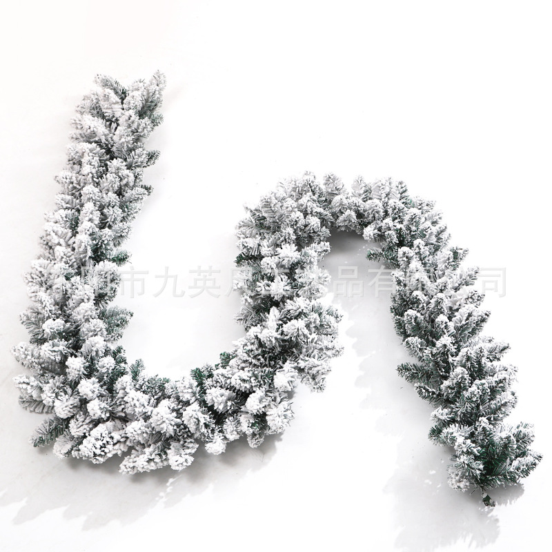 クリスマス装飾白い降雪植毛籐 2.7 メートル暗号化されたスノーフレーク籐ショッピングモールの窓ドアペンダント|undefined