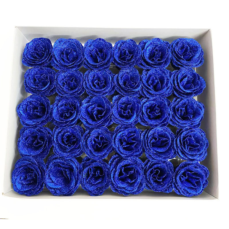 Fábrica al por mayor oro polvo cristal destello cabeza de rosa maestro Tanabata día de San Valentín simulación vida eterna lentejuelas rosa