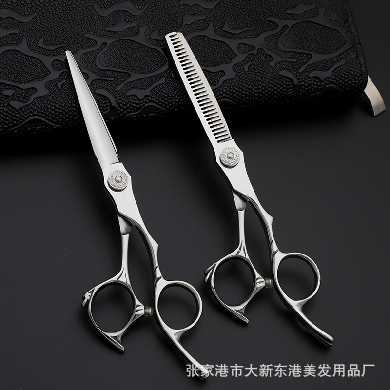 理发器厂家供应6寸理发剪刀美发用品平剪牙剪打薄剪理发剪刀套装