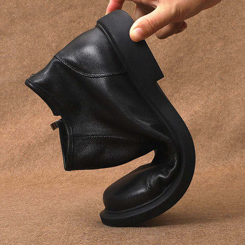 New style Martin boots without lining, men's short boots, high-top leather shoes, men's Korean style trendy soft leather boots, Chelsea boots