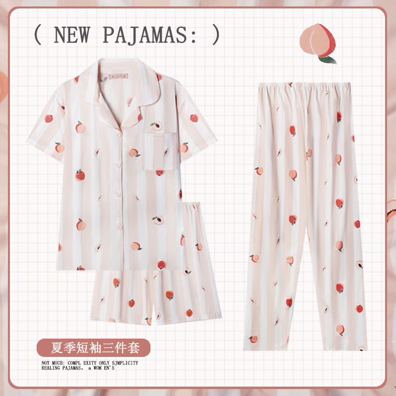 D.M-25 de tres piezas a rayas melocotón