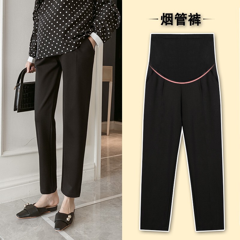 Special Price Maternity Pants Spring and Autumn Outer Wear Abdominal Pants Fashion Trendy Mom Elegant Commuter Pants Slimming Smoke Tube Pants