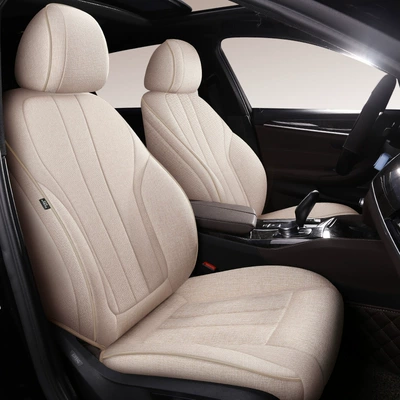 Modelə uyğun (Original) oturacaq örtükləri: Suitable for All Seasons, 2022 Model - warm-rice-standard-edition-five-seats-linen-fully-surrounded-by-front-and-rear-rows