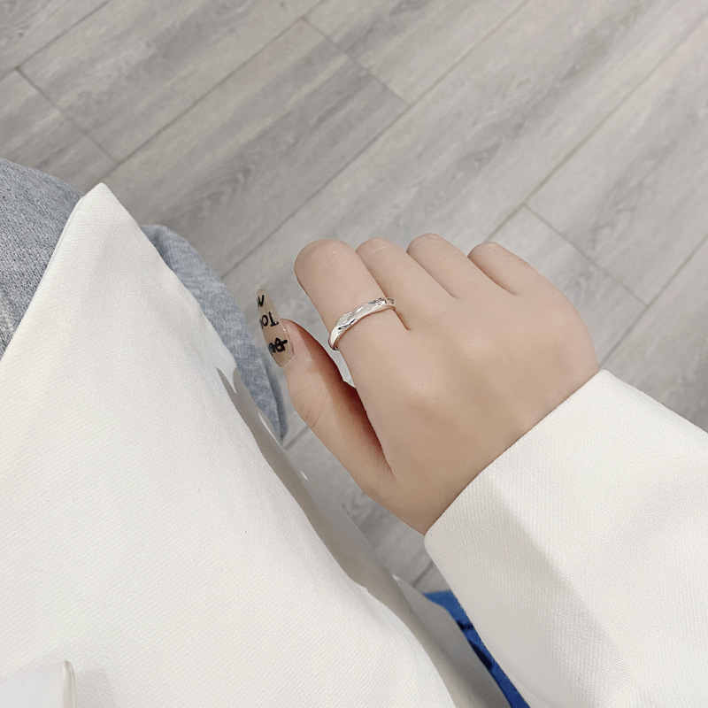 Fashion Geometric Sterling Silver Irregular Open Ring 1 Piece