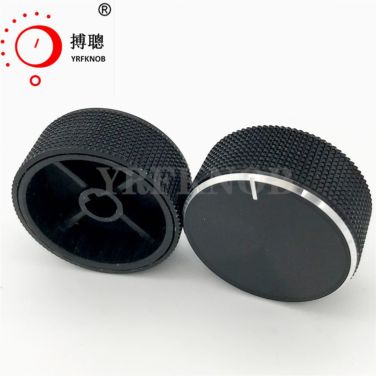 厂家热销铝合金旋钮 38*15 半轴 菠萝格黑色  银色倒角