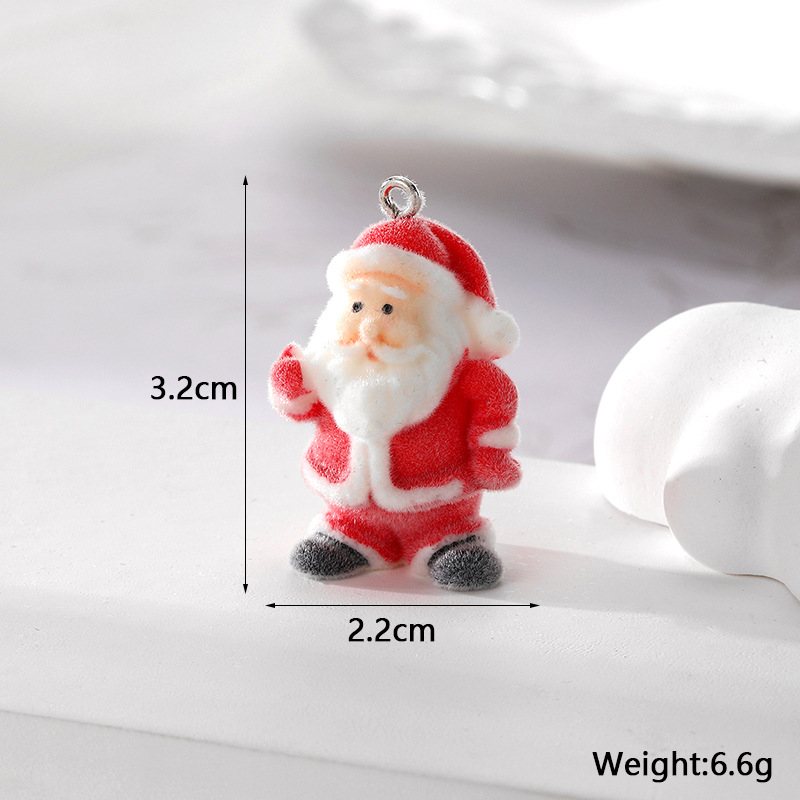 100g Weight Pendant Jewelry Making Type DIY Jewelry Accessories Classification 10 PCS/Package Quantity Flocking Material Christmas Festival Snowman Pattern Epoxy Design Cartoon Style Style 10 PCS/Package Flocking Snowman Pendant 3
