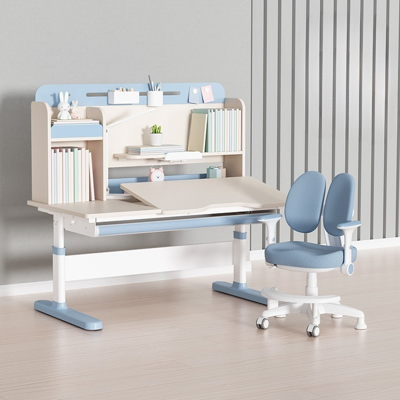 Grand Slam Children's Study Desk, Primary School Student Writing Desk, Adjustable Height, Home-Use Solid Wood Desk, Desk and Chair Set by He Zhizhang