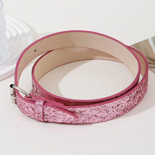 pink sequins jeans belt for women girls decoration belt wholesale fashion ms sequined sashes 112.3*3.2cm