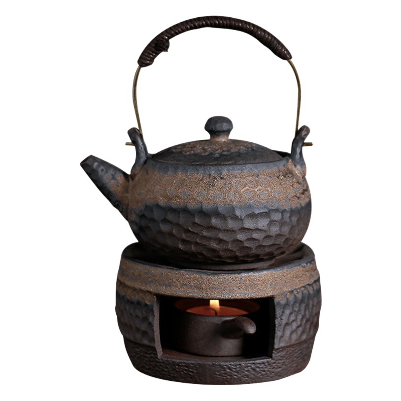 Gres estufa de té caliente japonés hecho a mano vintage té calentador tetera cerámica Kung Fu juego de té caliente traje de té