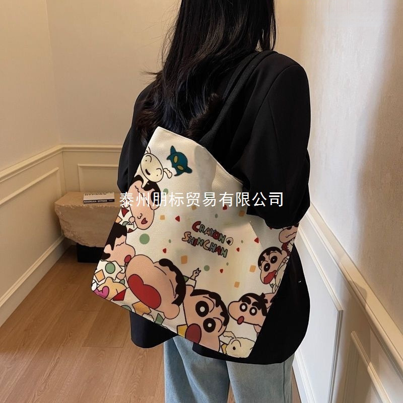 2025新款爆款大容量卡通帆布包包女手提袋学生通勤单肩托特挎包|undefined