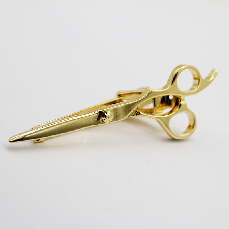 Personalized Creative Scissor Tie Clip Clothing Accessory Flat Head Tie Clip Metal Unisex Accessory Clip-On Style