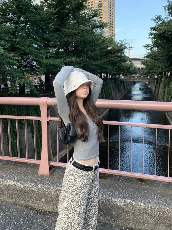 亨利领T恤女秋小个子粉色内搭修身长袖针织打底衫|undefined