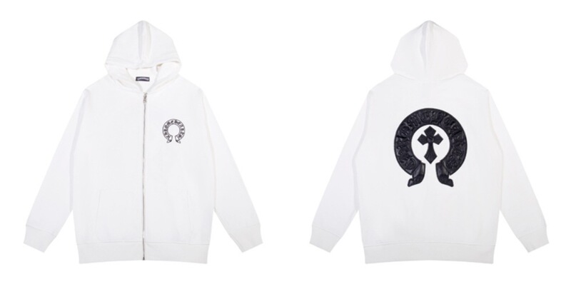24ss年新款高品质Chrome Hearts 马蹄十字架连帽拉链卫衣工厂批发|undefined