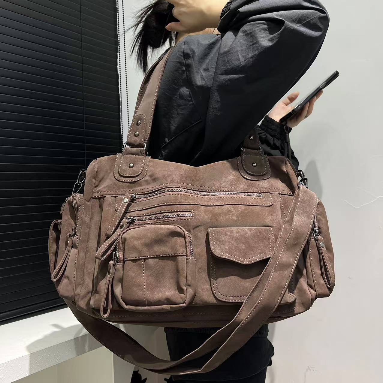 (Cross-border trading), fashionable capacious bag, genuine leather