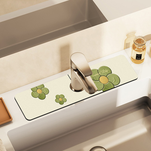 Creamy faucet absorbent pad diatom mud kitchen countertop quick-drying non-slip pad pool sink anti-mold pad