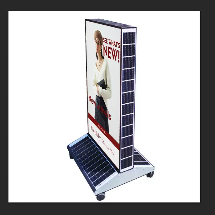 立式太阳能灯箱门口充电广告牌智能发光立式展示架摆摊广告发光字