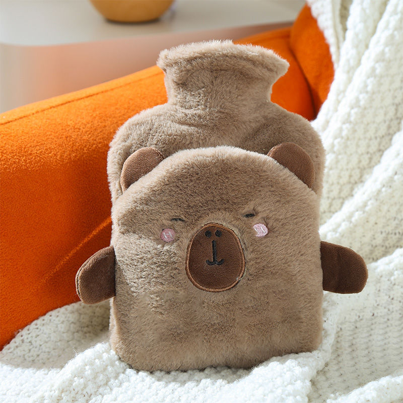 可爱学生白领热敷暖手宝卡通充水热水袋毛绒防爆暖肚子暖水袋批发