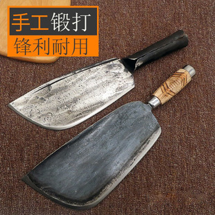 商用屠夫砍骨刀手工锻打加厚猛钢斩骨刀湘刀弯背剁骨木把一体成型-阿里巴巴