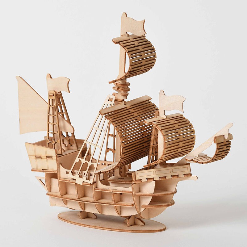 Assembling 3D DIY Puzzle Three-Dimensional Model Sailboat for Children and Adults, Parent-Child Handicraft Supply Chain Factory Cross-Border Foreign Trade Wholesale