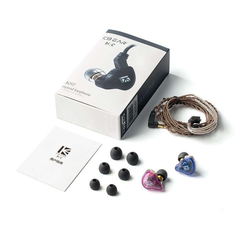 KBEAR KS2 Hybrid HIFI Musik In-Ear Kopfhörer, für Computer, Mobiltelefon, Gaming, PUBG, USB-C