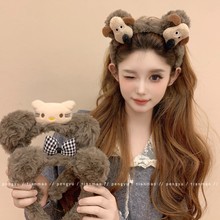 韩系可爱卡通毛绒发箍女2025新款甜美少女心百搭头箍拍照出片神器