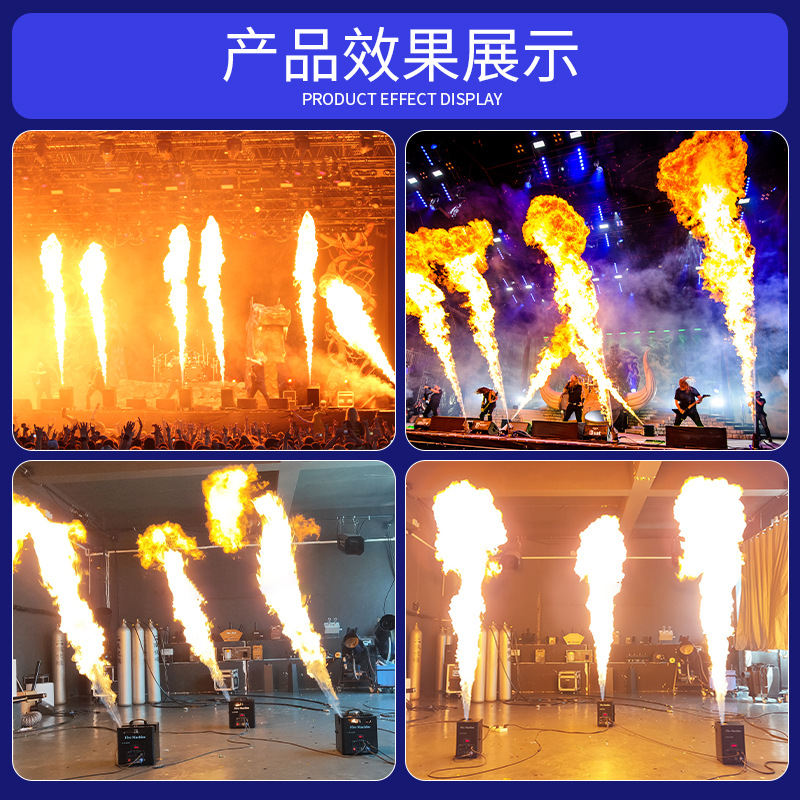 Máquina de chorro de etapa DMX512 control remoto máquina de columna de fuego atmósfera accesorios sola cabeza tres cabeza máquina de llama máquina de efecto de fuego