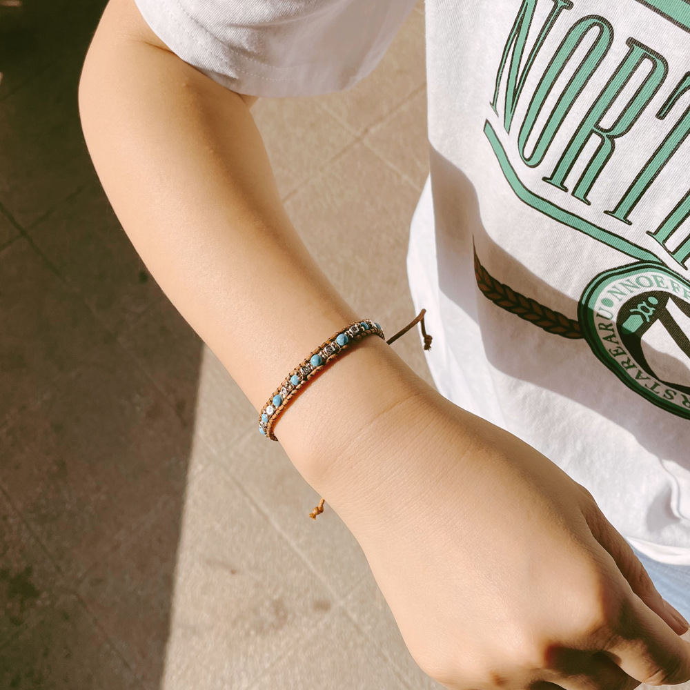 Ethnic Style Round Alloy Seed Bead rope Knitting Womenu0027S Bracelets 1 Piece