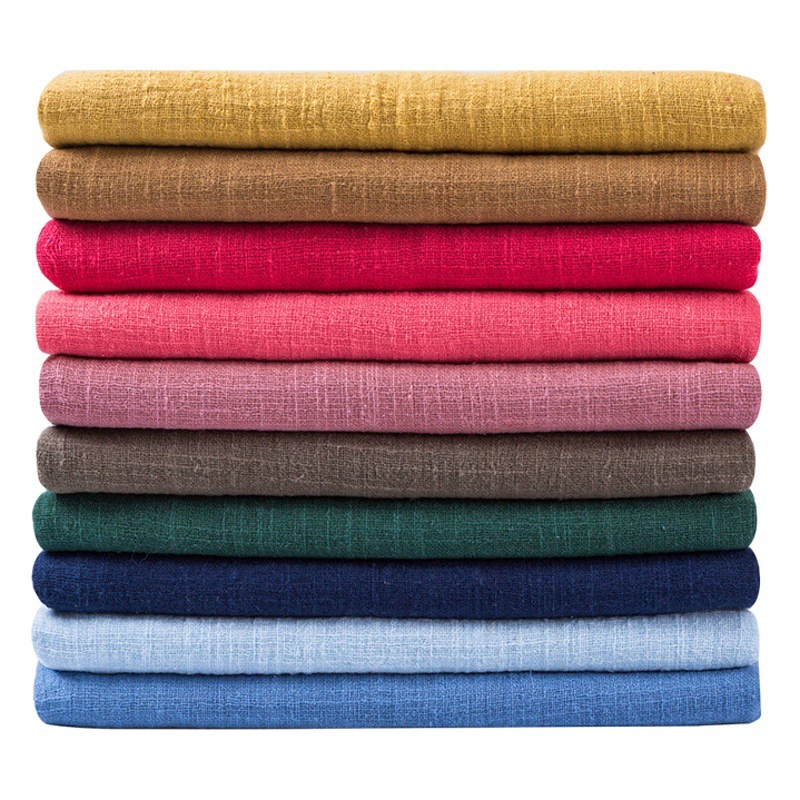 Пятно имитация льна, бамбуковая хлопковая мятая ткань, 100% хлопок, льняной стиль, креповая юбка, брюки, чайное полотенце, кисточка, салфетка с необработанными краями, трансграничная ткань