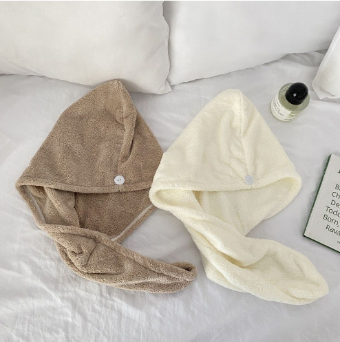 [Múltiples nuevos productos] tapa de secado de vellón de coral de doble capa absorbente red Fuerte Rojo mismo botón de doble capa de estilo