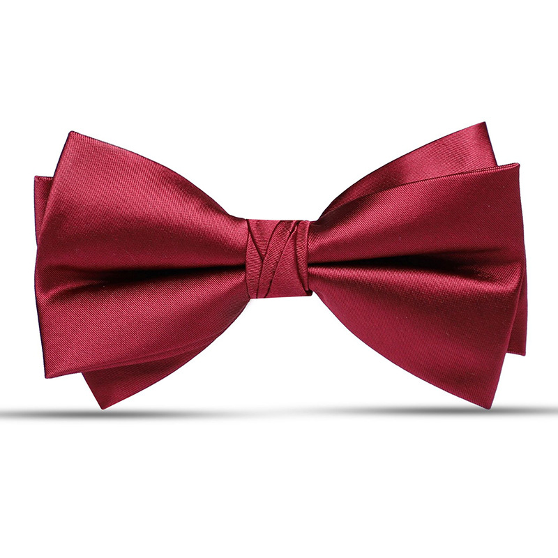 ↤↤↤모조 손으로 묶은 버건디 글로시 나비넥타이 ↦=>=>=>