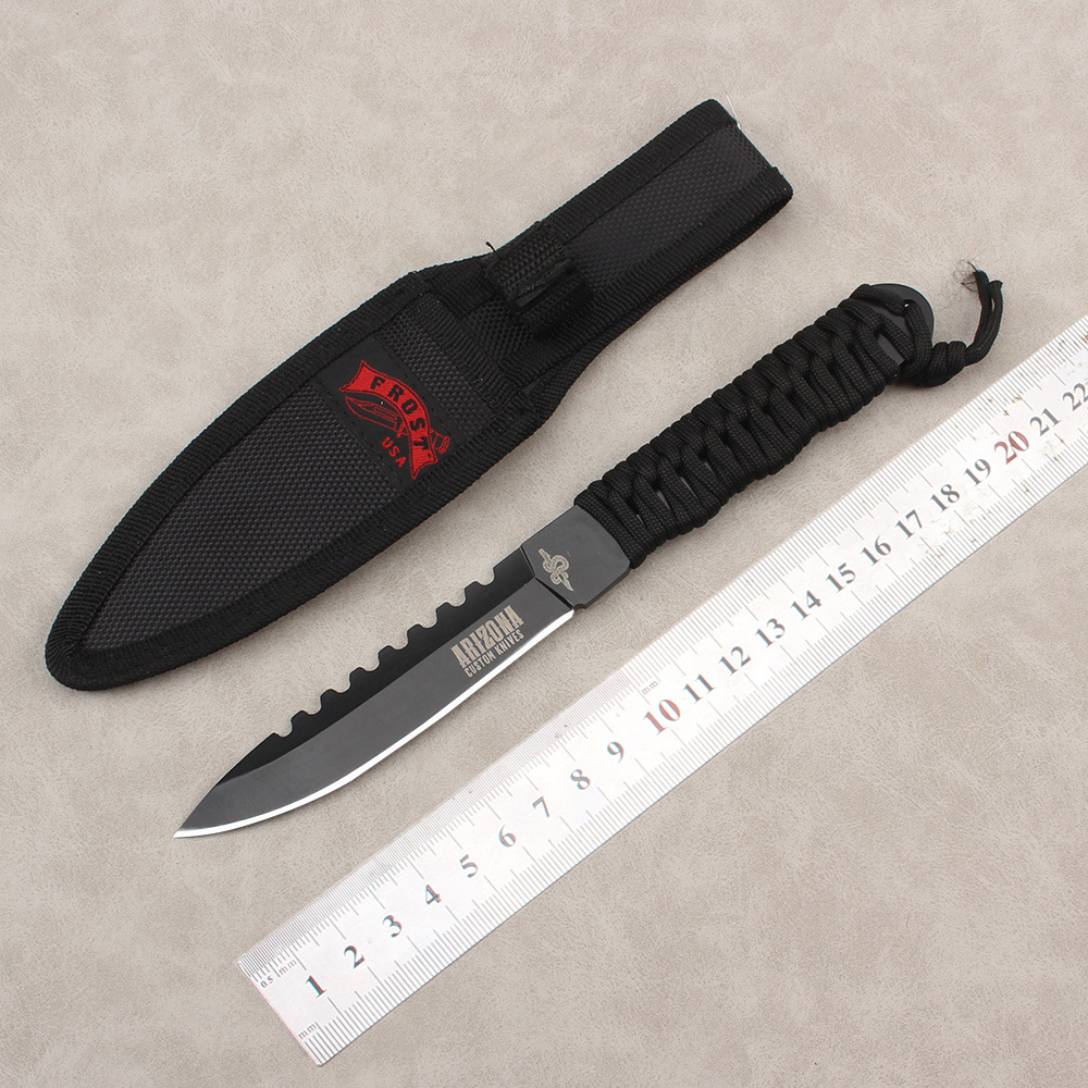 工厂户外露营生存刀防身野外求生战术直刀爆款长款瑞士高硬度工刀