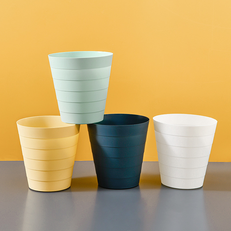 家庭用ゴミ箱大サイズプラスチックホテルゴミ箱創意シンプルリビングルームキッチントイレ円形ゴミかご|undefined