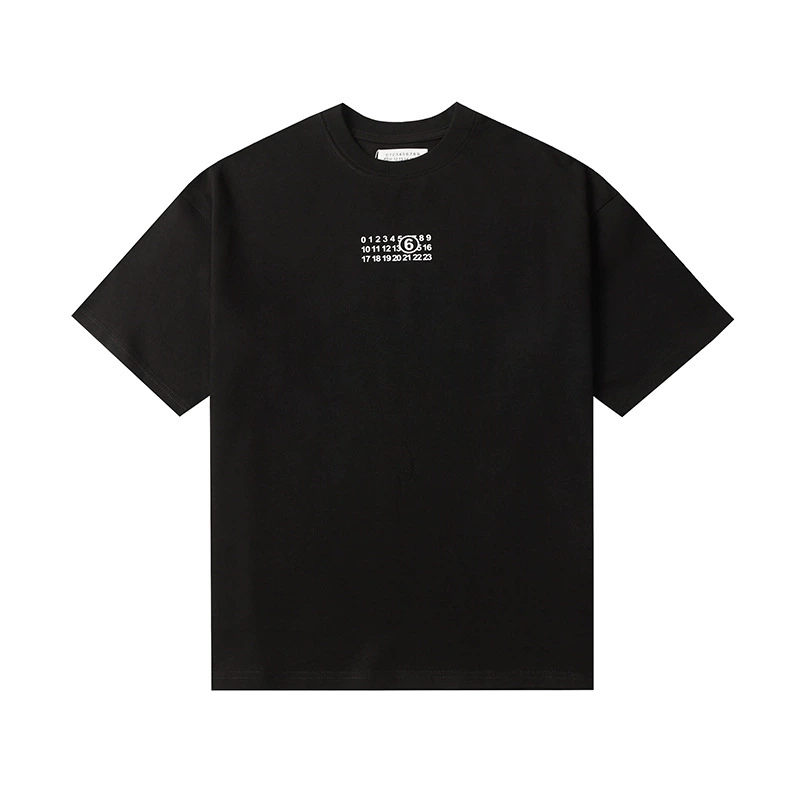 Maison Margiela 24SS коллекция MM6 цифровой узор круглый вырез мужской и женский модный бренд укороченный рукав футболка серия