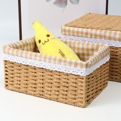籐編み大容量編みカゴ雑品整理和式収納ボックス収納ボックスデスクトップ収納ボックス