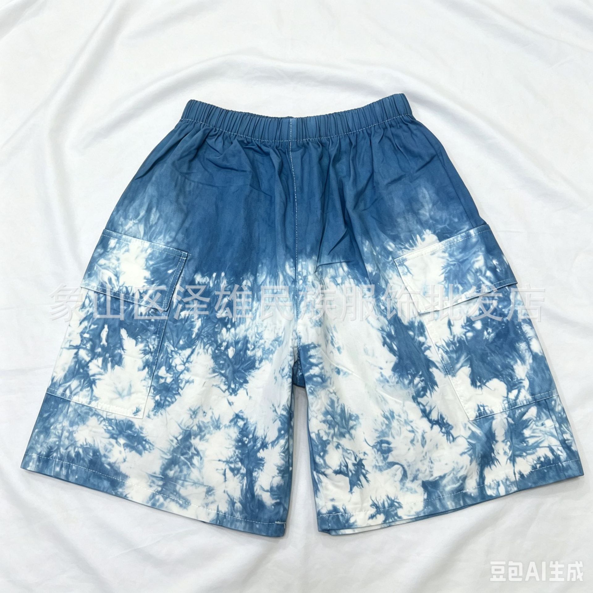 Children's cargo shorts half dyed