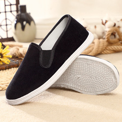 Old Beijing cotton shoes for men, featuring a layered sole, soft bottom, pure authentic, handmade, stitched soles, breathable and comfortable cotton shoes.