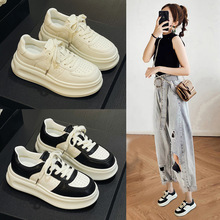 厚底小白鞋女2025春季新款百搭休闲运动单鞋网红爆款松糕增高女鞋