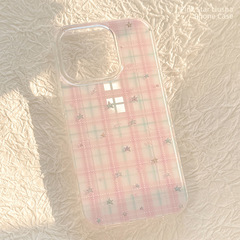 琉砂甜美适用苹果16手机壳iphone17promax硬13粉格纹星星14代发11